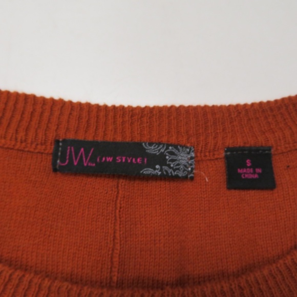 JW Style Sweater Womens Small Orange Pullover‎ - Picture 3 of 4